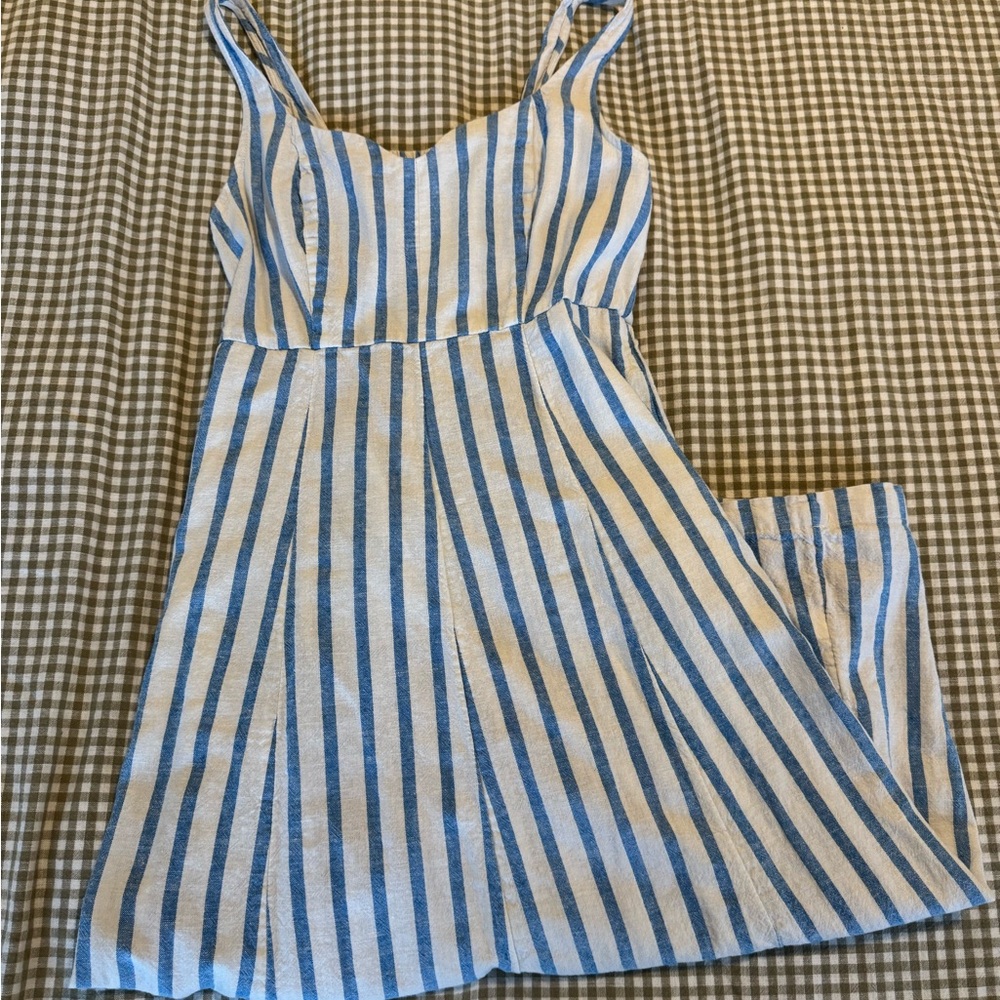 Old Navy Blue and White Striped Midi Dress - Picture 2 of 4